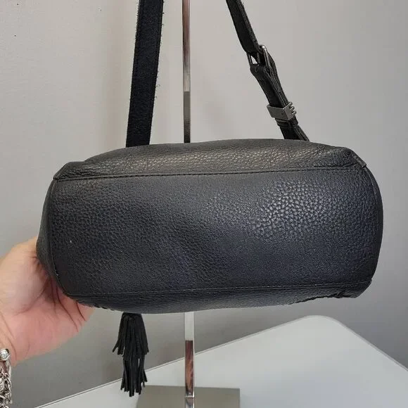 The Sak Kyetra Hobo Bag Black Leather Embroidery Harness Boho Western Biker Goth - Picture 5 of 10